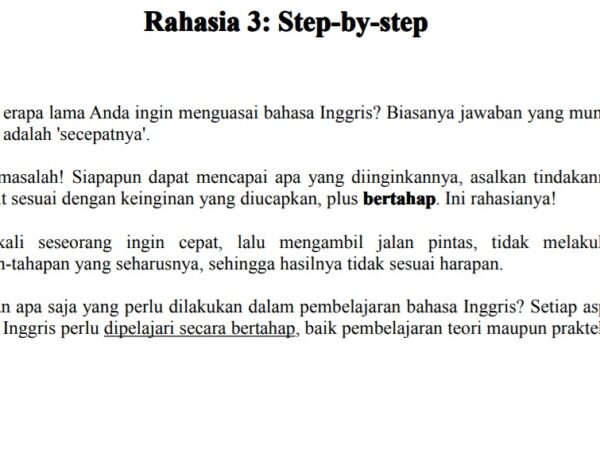Rahasia menguasai bahasa Inggris (Part 3)